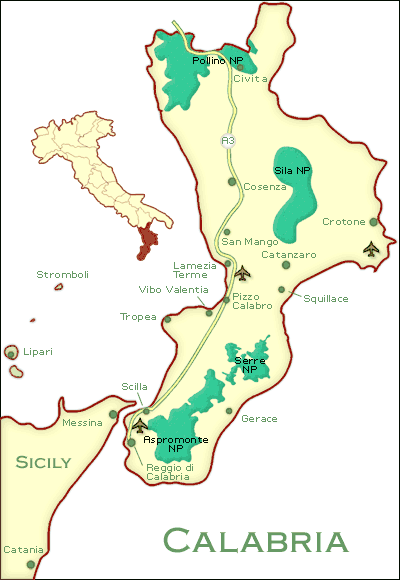 map of calabria italy
